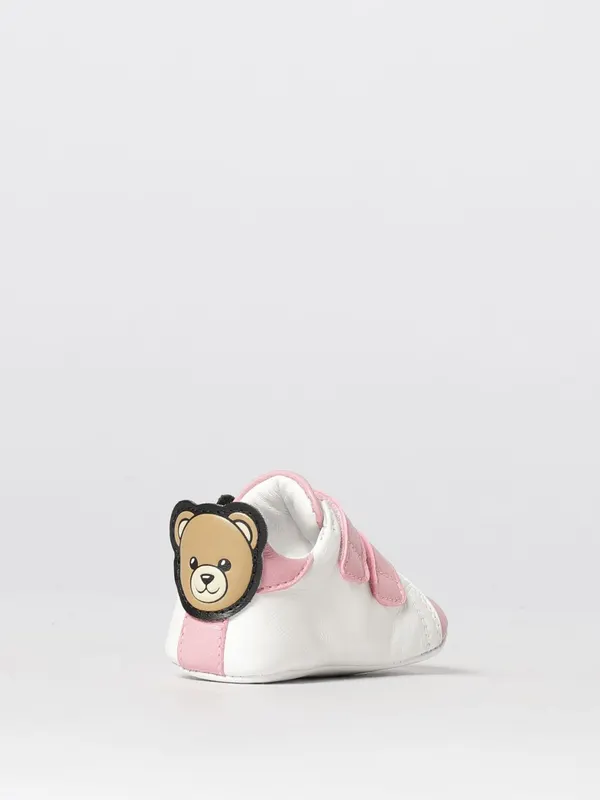 Moschino Leather Sneakers with Applied Flower Pink (828971) (2)