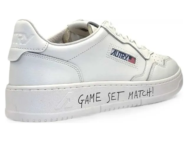 Autry Medalist Slogan-print Leather “White” (AULM ML08) (4)