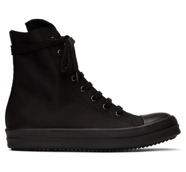 Rick Owens Drkshdw Black Wax High-Top Sneakers (DU20F1800 CNP)