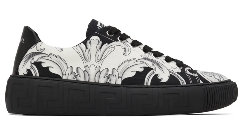 Versace Black & White Canvas Sneakers (DSU8404 1A04268)