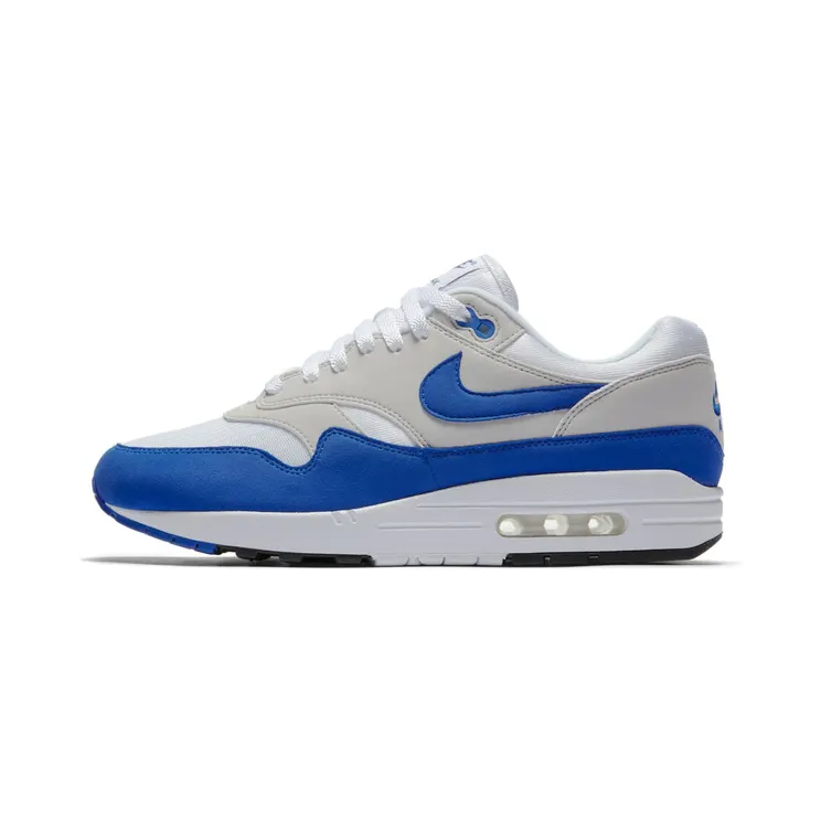 Nike Air Max 1 Anniversary “White / Neutral Grey / Black / Game Royal” (908375-101)