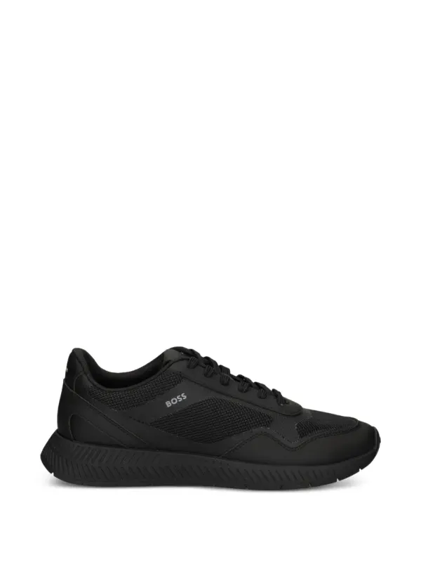 BOSS Mesh-Sneakers mit gerippter Sohle – Schwarz (50568928)