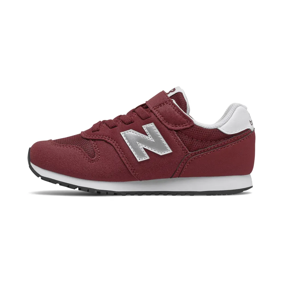 New Balance 373 Bungee Lace with Top Strap Burgundy / White (YV373V2-36805)