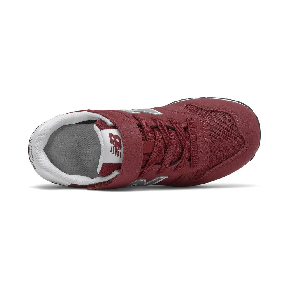 New Balance 373 Bungee Lace with Top Strap Burgundy / White (YV373V2-36805)