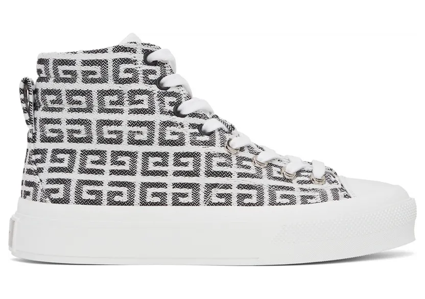 Givenchy White 4G Jacquard City Sneakers (BE0025E10N004)
