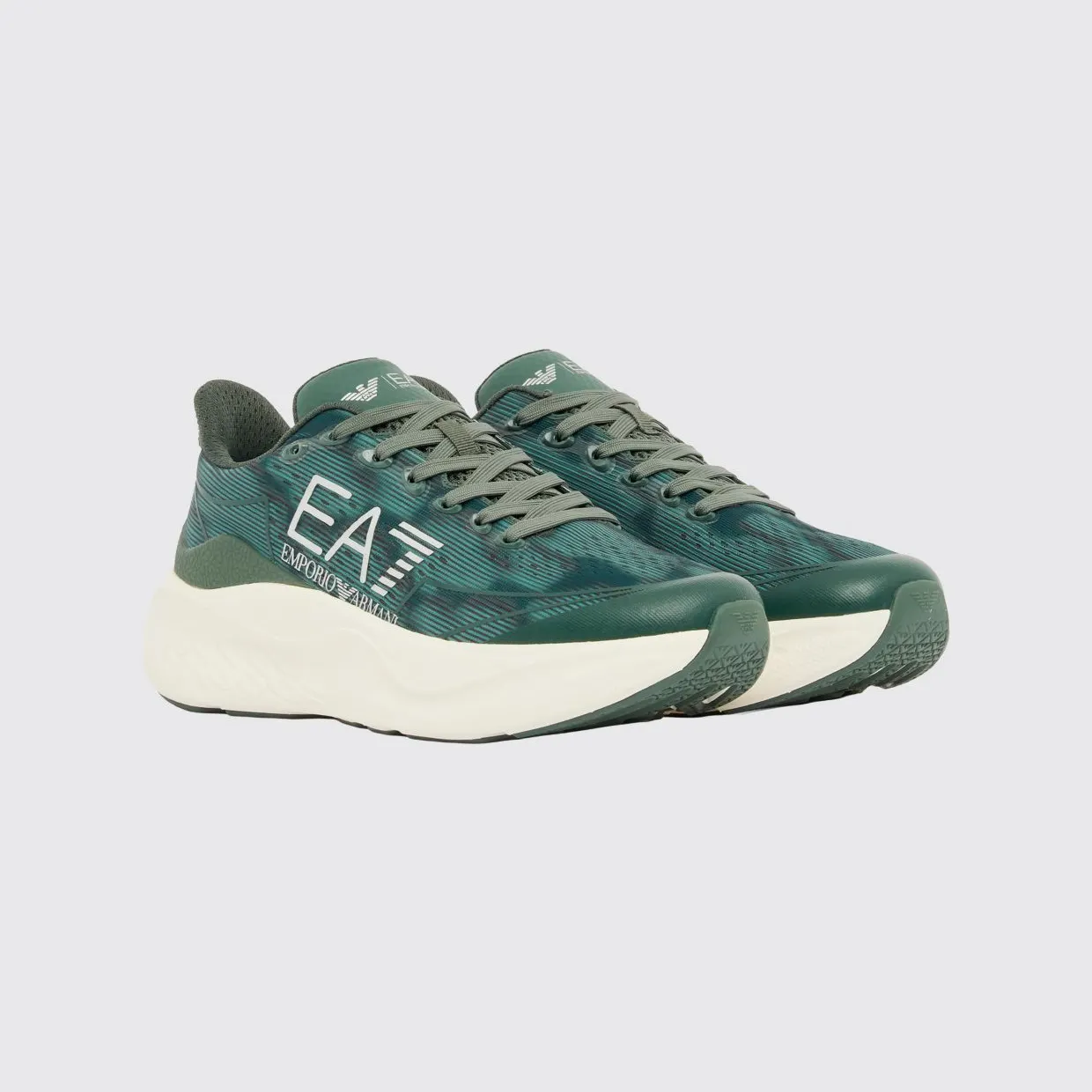EA7 Printed Polyester Sneakers Green (X8X245XK442MZ606)