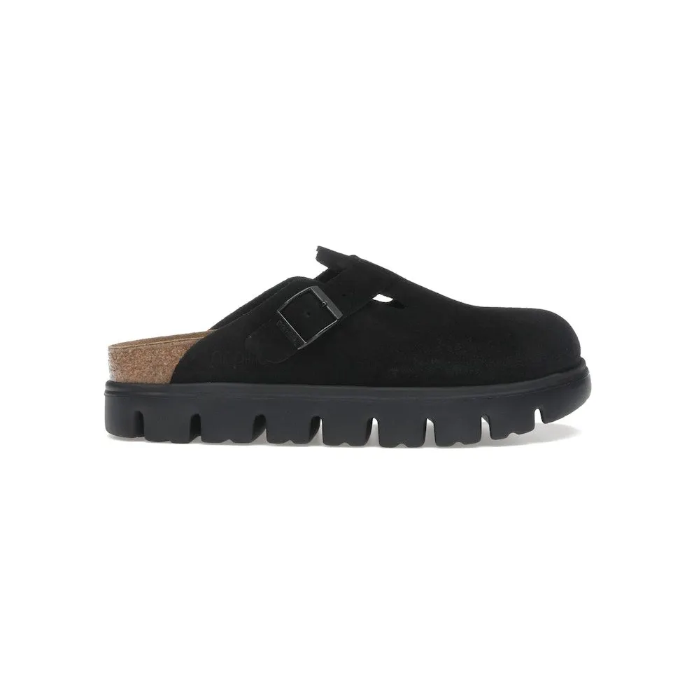 Birkenstock Boston Chunky Suede Black Sole (Narrow) (1028317)