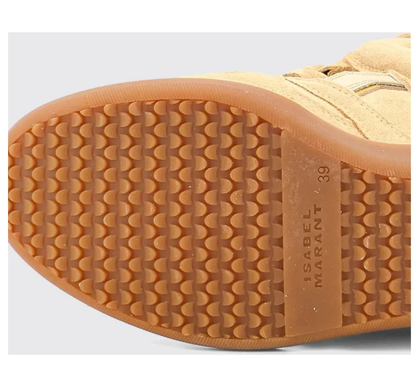 Isabel Marant Bekett High-Top Wedge Sneakers in Suede Calfskin Beige (BK0010FAC1E02SBEGW) (3)