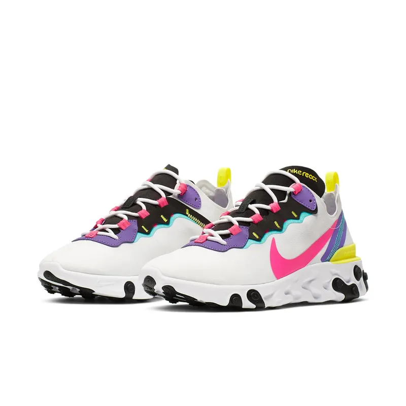 Nike React Element 55 White Psychic Purple Hyper Pink White/Black-Psychic Purple-Hyper Pink (CK0846-100)