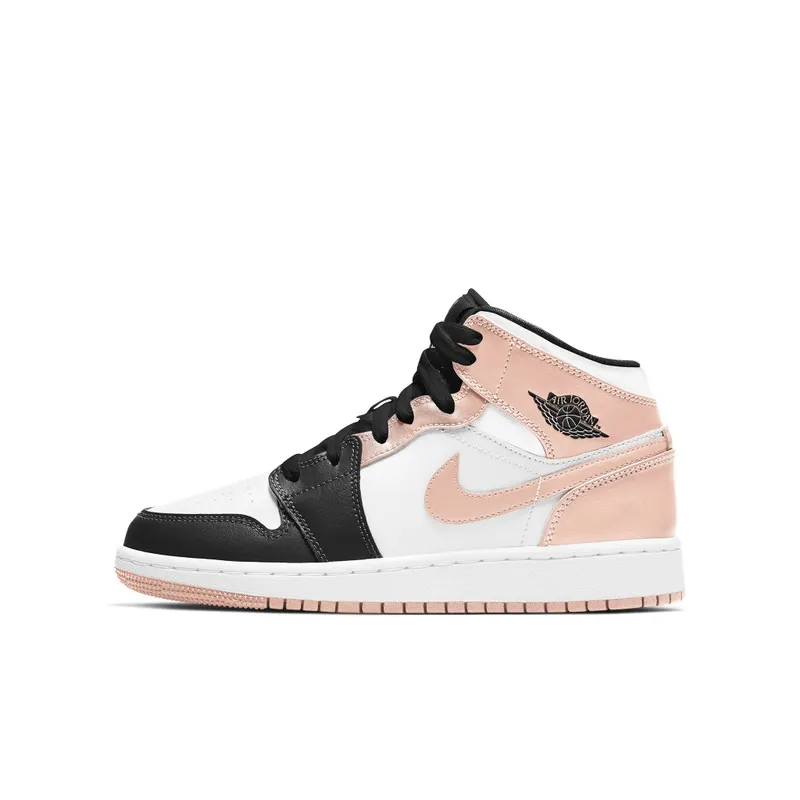 Jordan 1 Mid Crimson Tint Toe (GS) – “Crimson Tint / White / Black” (554725-133)
