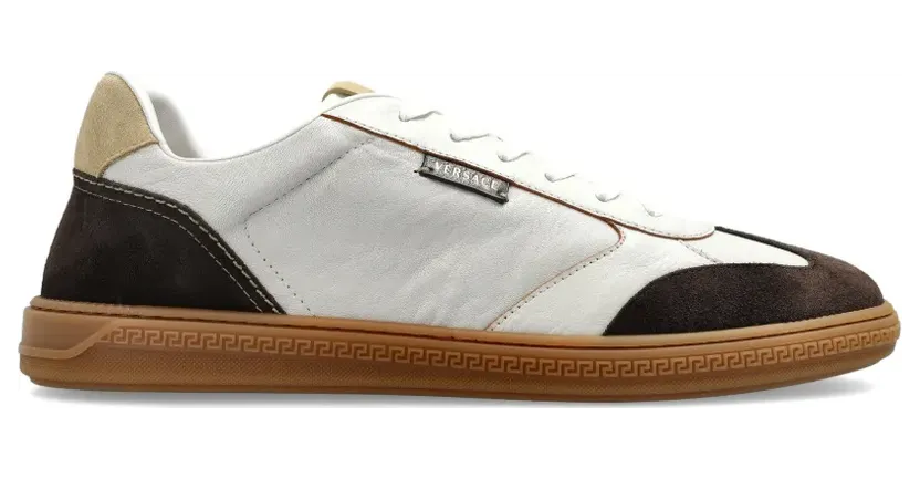 Versace Greca Court Sneakers aus Nappaleder – Gelb (10242051A17776)