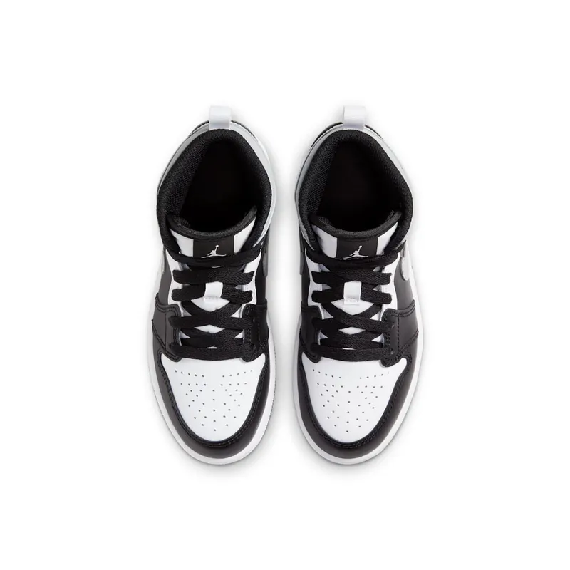 Jordan 1 Mid White Shadow (PS) Black/Medium Grey-White (640734-073)