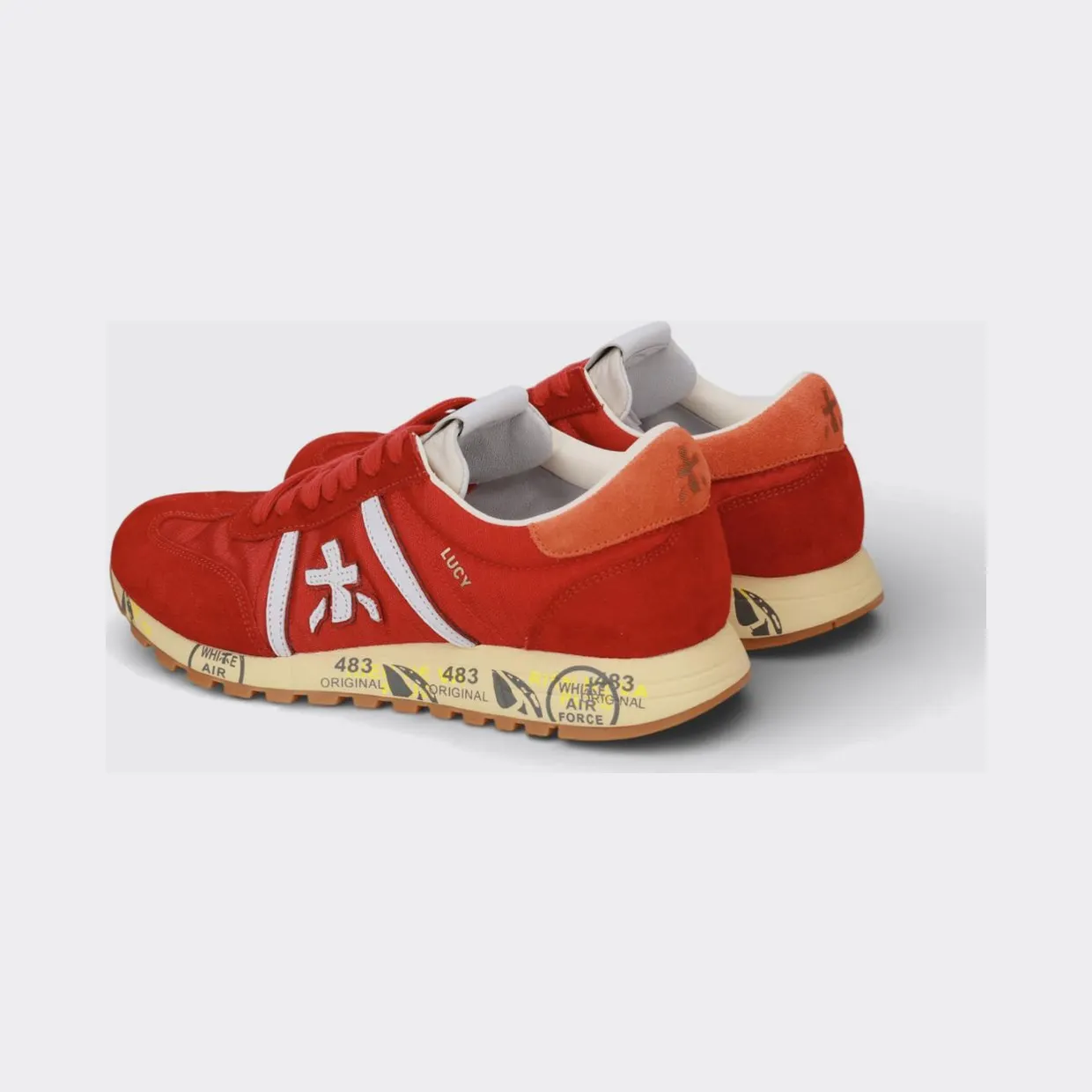 Premiata Lucy Suede and Nylon Sneakers Red (LUCYD8142) (2)