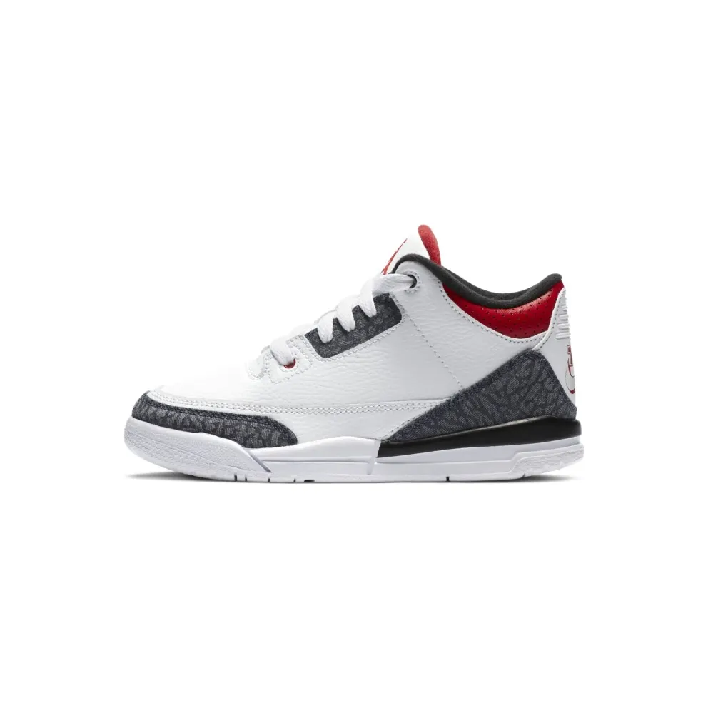 Jordan 3 Retro SE-T Fire Red Denim (PS) White/Fire Red-Black (DB4168-100)