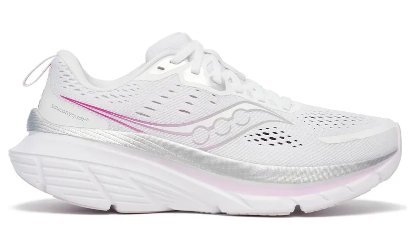 Saucony Guide 18 Womens “White Fuchsia” (S10998-160)