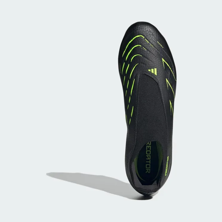 adidas Predator League Laceless FG/MG Core Black Carbon Lucid Lemon (JI1166)