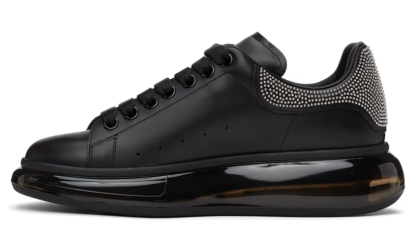 Alexander McQueen Black & Silver Studded Oversized Sneakers (645873WHZ4Q) (3)