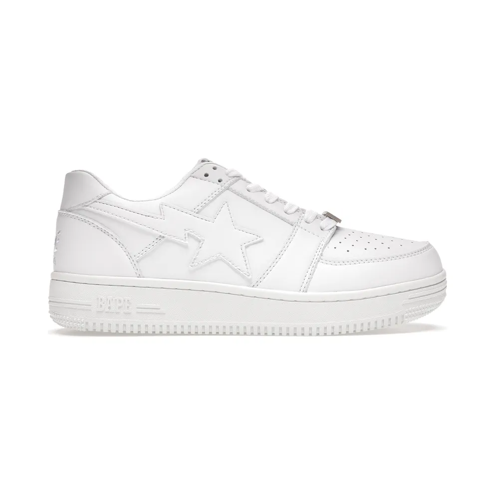 A Bathing Ape Bapesta Low White Leather (2020) (1G80191007 WHT)