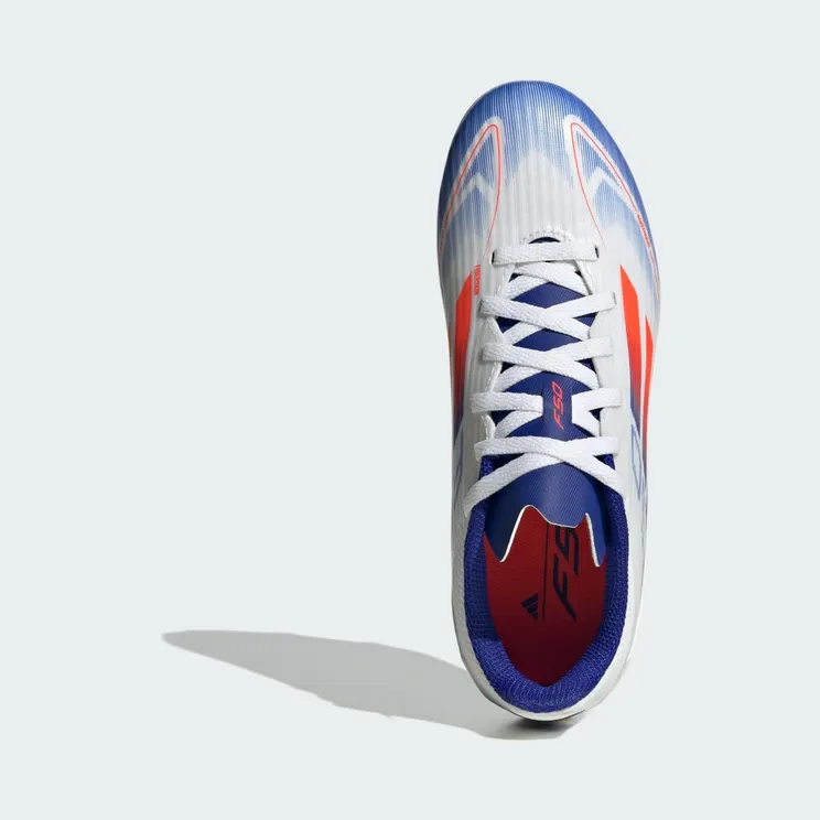 adidas F50 League Firm/multi-ground Cleats Kids “Cloud White / Solar Red / Lucid Blue” (IF1367)