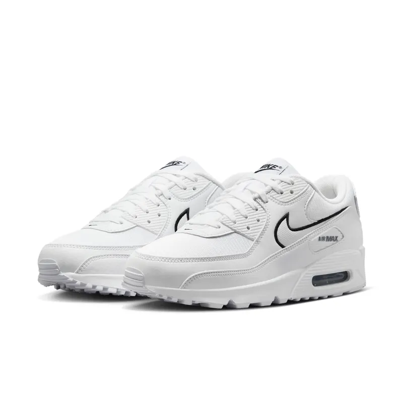 Nike Air Max 90 White Black Outlined Swoosh (HF3835-100)