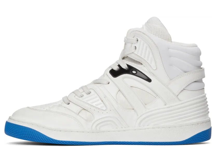 Gucci White Basket High-Top Sneakers (661301 2SHA0) (3)