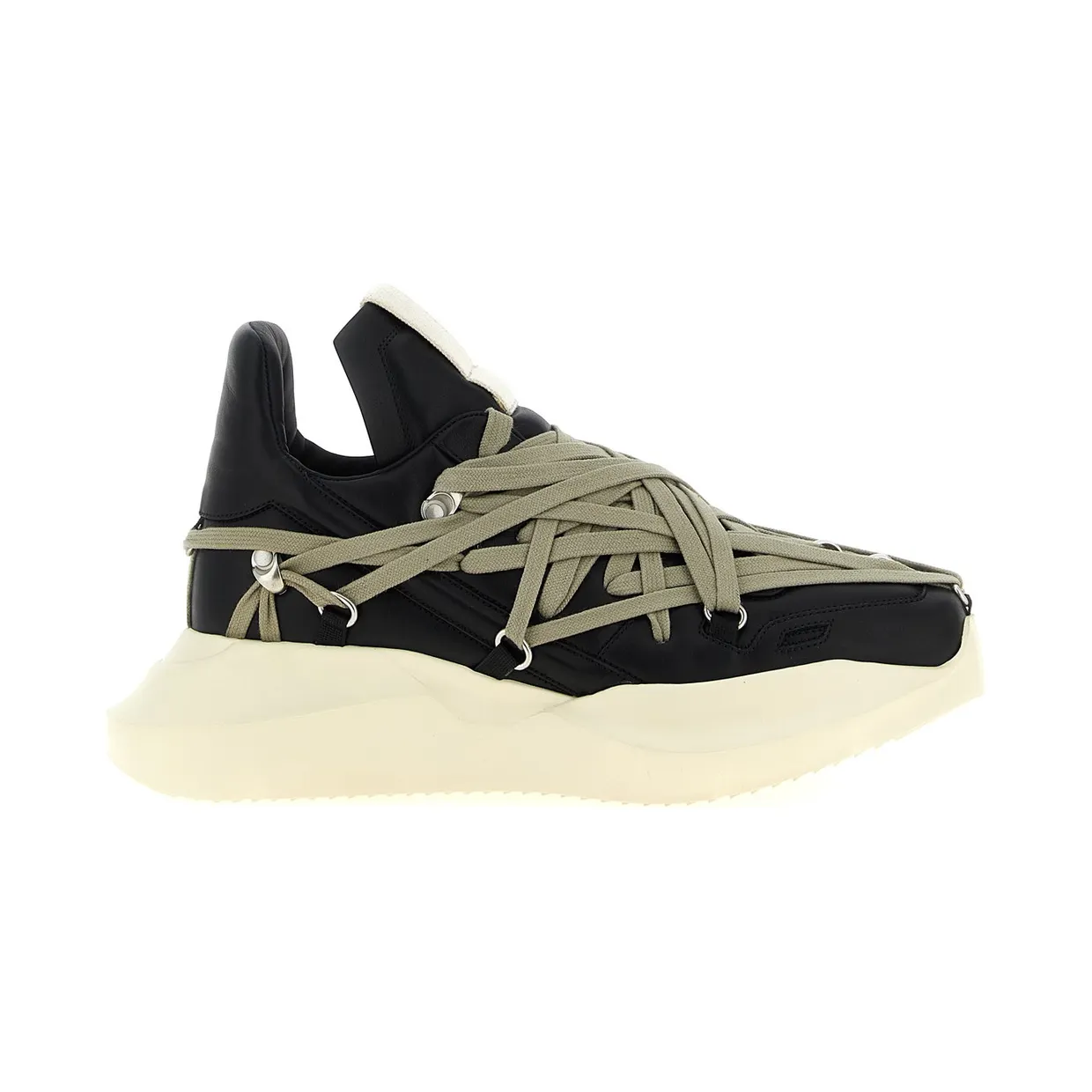 Rick Owens Megalace Geth Runner “Black” (RU02E1812LCOW1981)