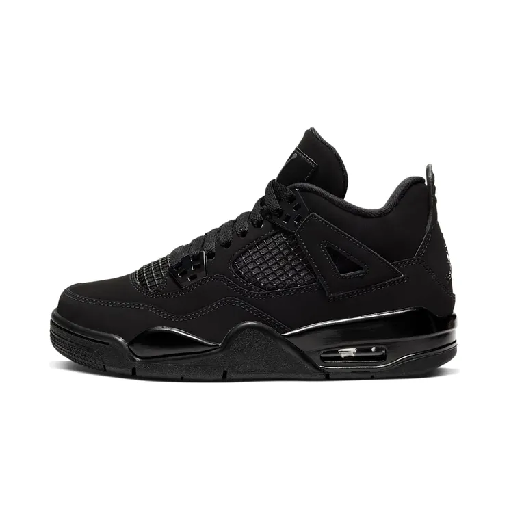 Air Jordan 4 Retro ‘Black Cat’ (2020) GS “Black / Light Graphite” (408452-010)