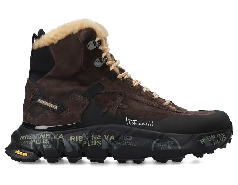 Premiata Trivor 452M sneakers met bont – Bruin