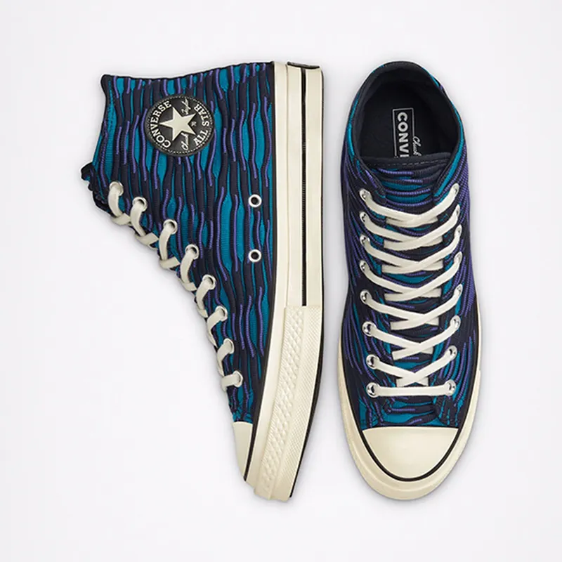 Converse Blue & Purple Wavy Knit Chuck 70 High (168757C)