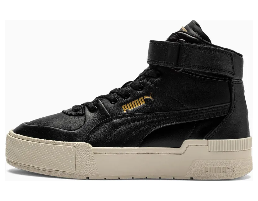 Puma Cali Sport Top Warm Up Damen Schwarz/Weiß/Gold (373436-06)