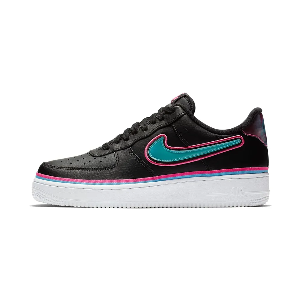 Nike Air Force 1 Low Sport NBA Black Blue Gale Laser Fuchsia (AJ7748-002)