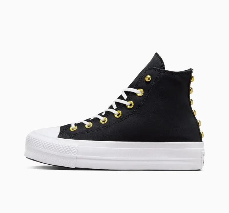 Converse Chuck Taylor All Star Lift Platform Star Studded Black/White/Gold – “Black” (A05453C)