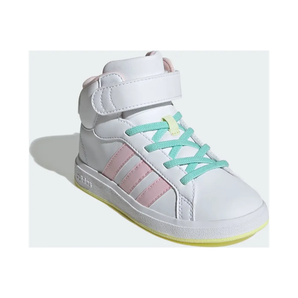adidas Grand Court Mid Cloud White Clear Pink Ice Yellow (IE8705)