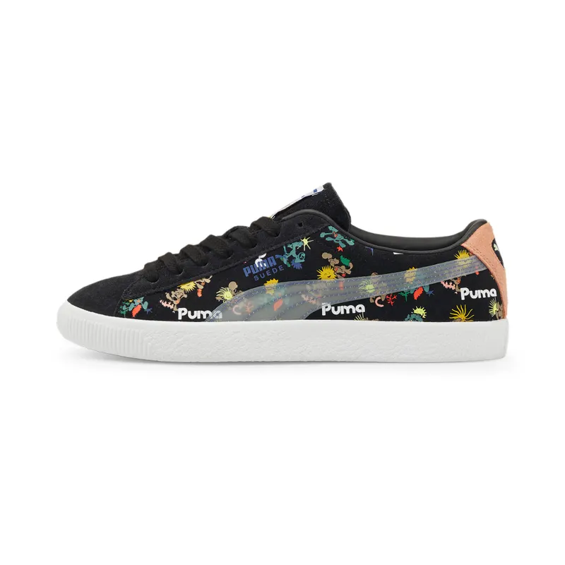 Puma Suede VTG bedrukte White/Pink/Black (384253-01)