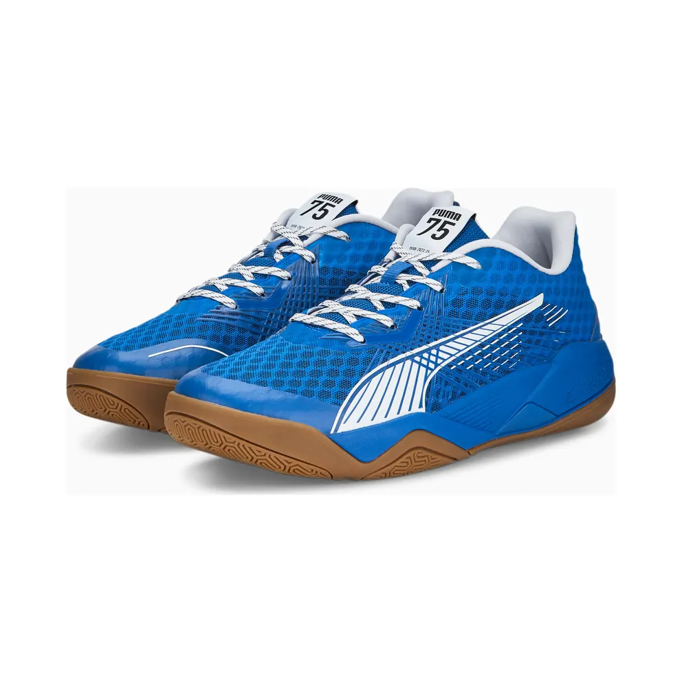 Puma Eliminate Power Nitro II 75 Handball Shoes White/Blue/Black (107319-01)