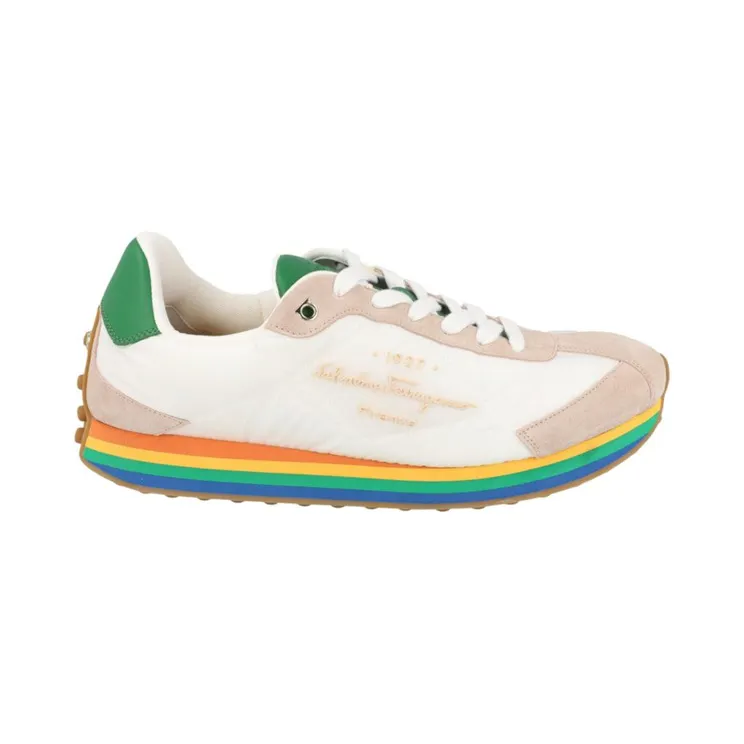 Ferragamo Iggy Mixed Media Sneakers Green (030320-756565-M)