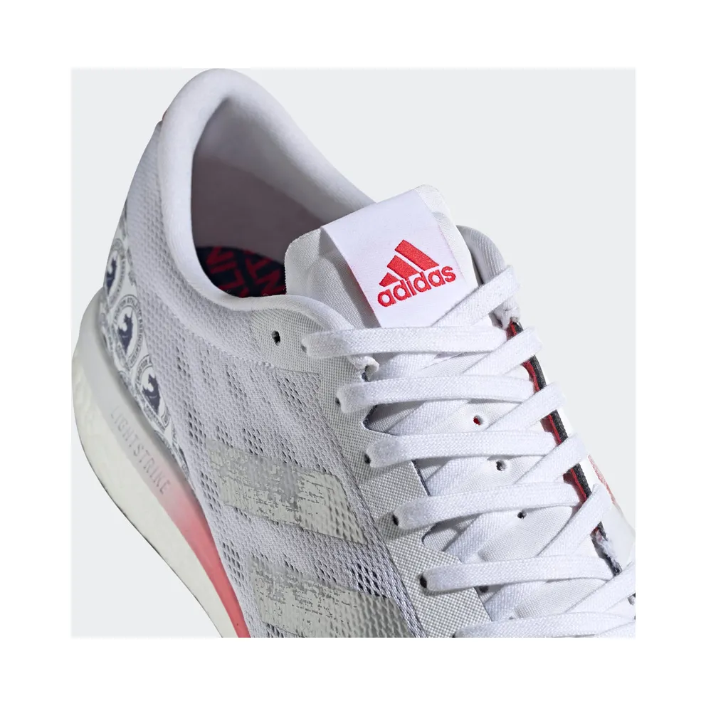 Adidas Adizero Boston 9 ‘White Scarlet’ Cloud White/Silver Metallic/Scarlet (FX8499)