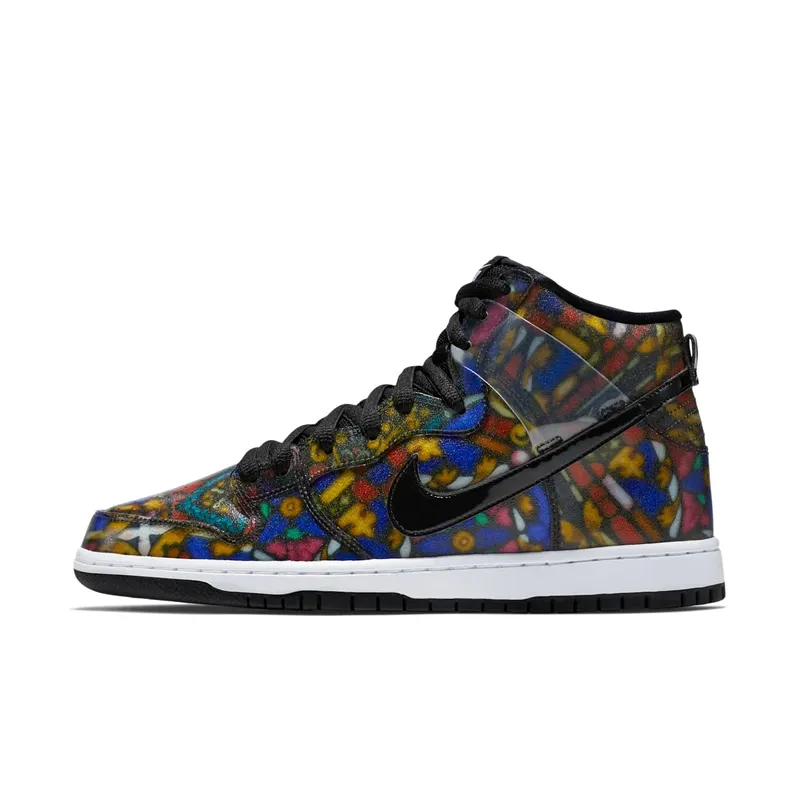 Nike Dunk SB High Cncpts “Stained Glass” Gym Red/Black-White (313171-606)