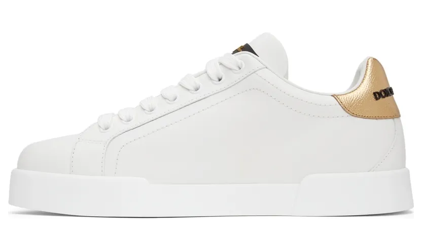 Dolce & Gabbana White Logo Patch Portofino Sneakers (CS1761 AH136) (3)