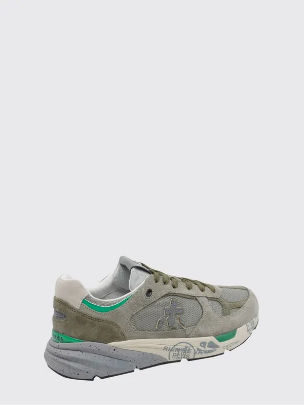 Premiata Mase Suede and Mesh Sneakers Moss Green (MASE8017) (2)