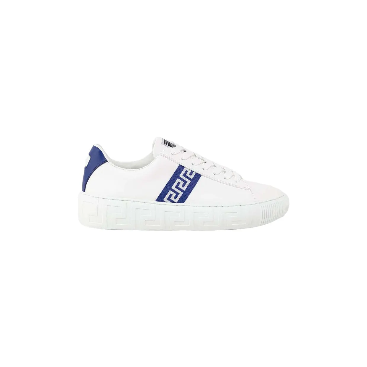 Versace Greca Lace-up Sneakers White Blue (DSU8404 1A00775 2W340)