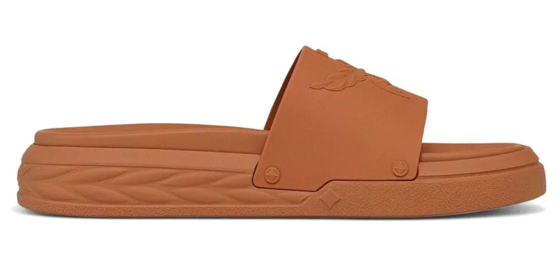 MCM Embossed Laurel Slide Sandals Cognac (MEXESMM04CO040)