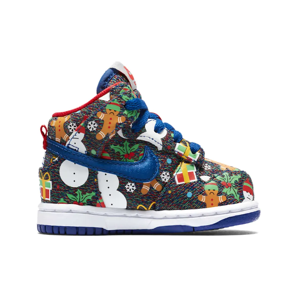Nike SB Dunk High Concepts Ugly Christmas Sweater 2017 (TD) Blue Ribbon/Blue Ribbon-Atom Red (AO1558-446)