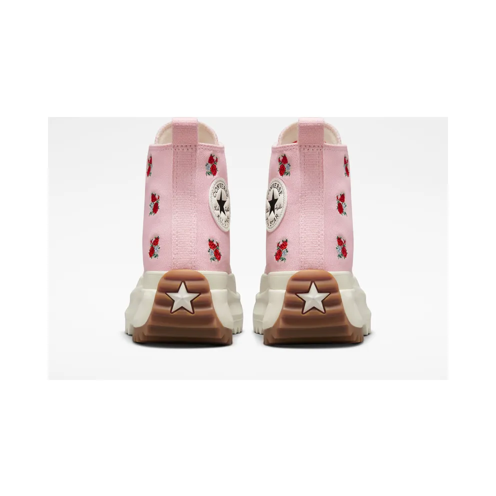 Converse Run Star Hike Platform Embroidered Floral Sunrise Pink/university Red