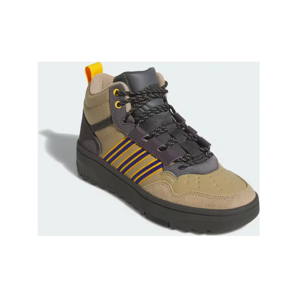 adidas Hoops 4.0 Mid Shoes Kids “Beige / Charcoal Solid Grey / Grey Strata” (JS2033)