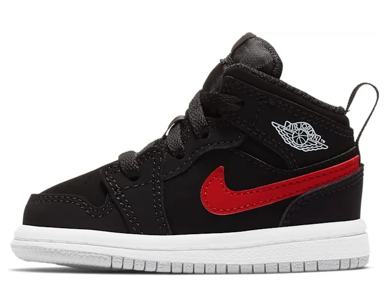 Jordan 1 Mid Multi-Color Swoosh Black (TD)