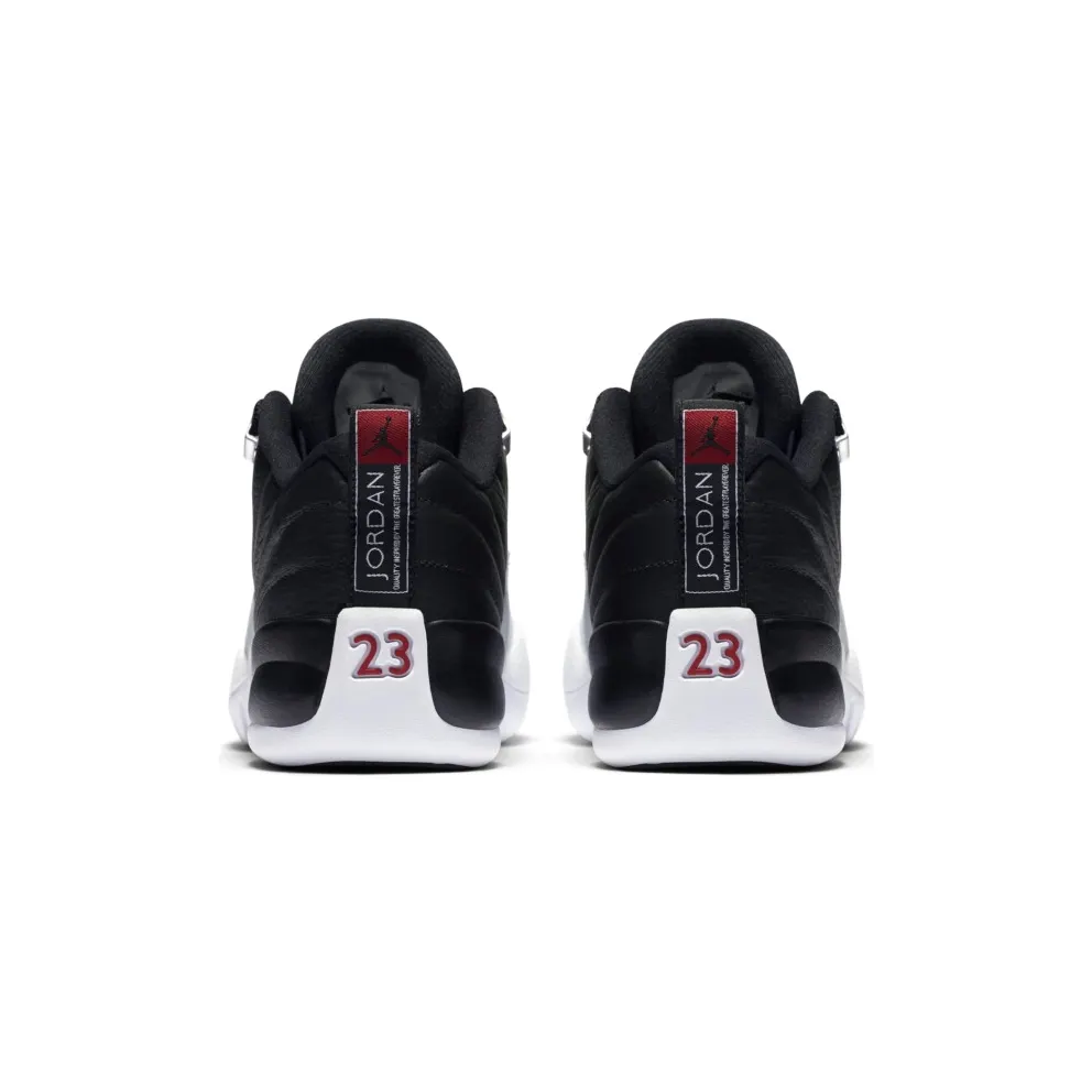 Jordan 12 Retro Low Playoffs (GS) Black/Varsity Red-White-Metallic Silver (308305-004)