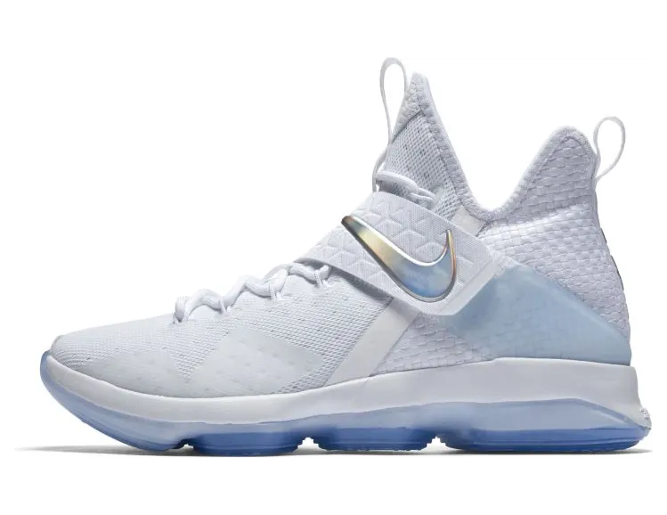 Nike LeBron 14 ‘Time to Shine’ White/Metallic Silver-Ice Blue (860631-900)