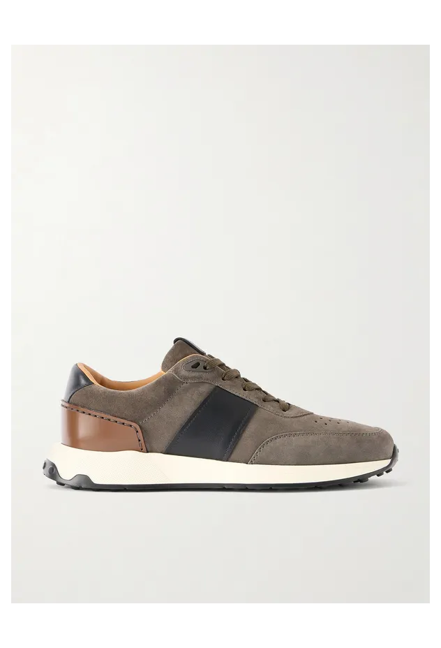 Tod’s Leather-Trimmed Suede Dark brown (XXM63K0GT80SOB)