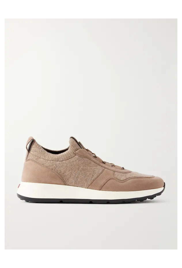 Tod’s Suede-Trimmed Wool-Knit Beige (XXM79K0KN80VKM)